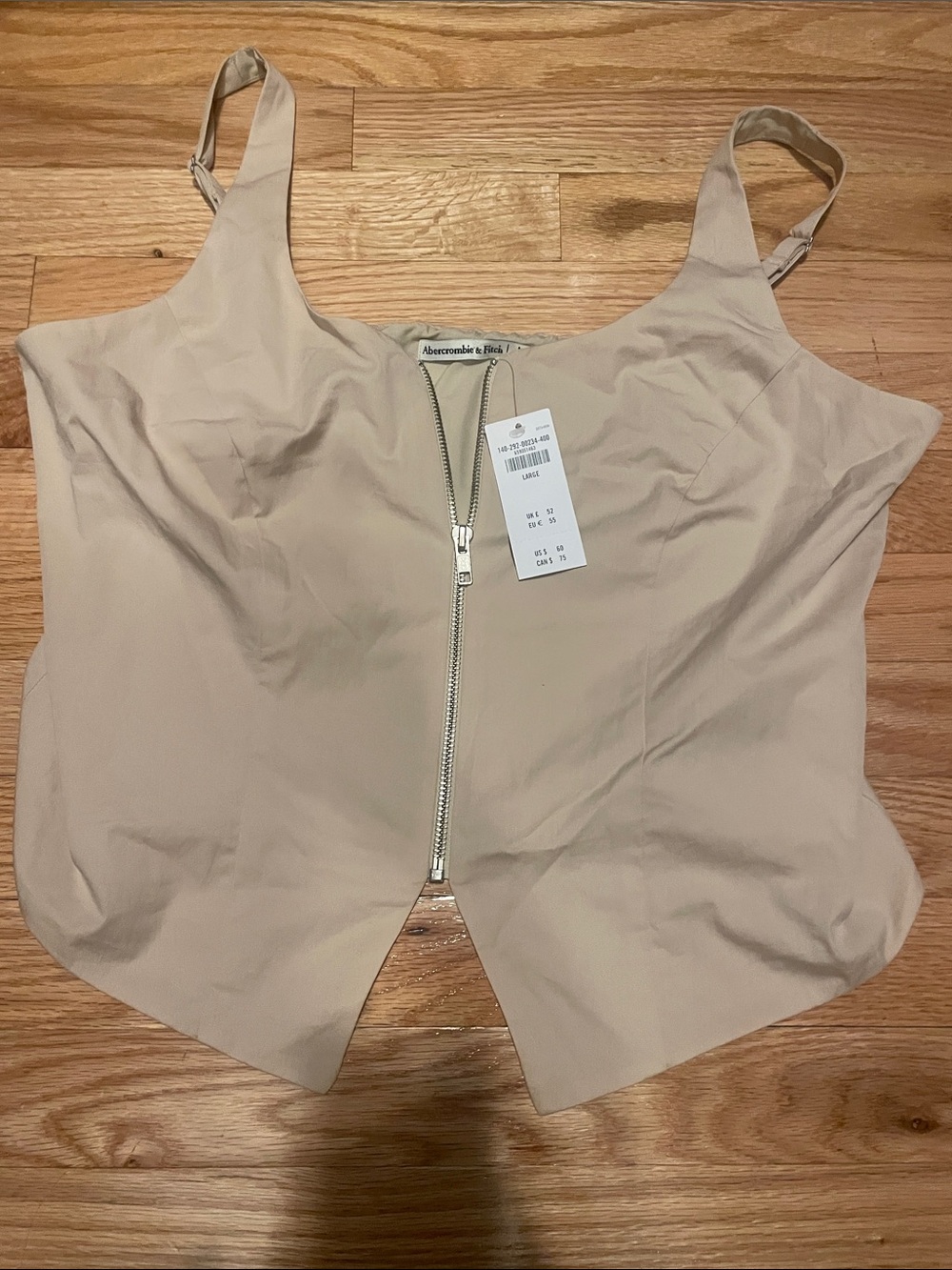 Abercrombie & Fitch Neutral Beige Zip-Front Camisole